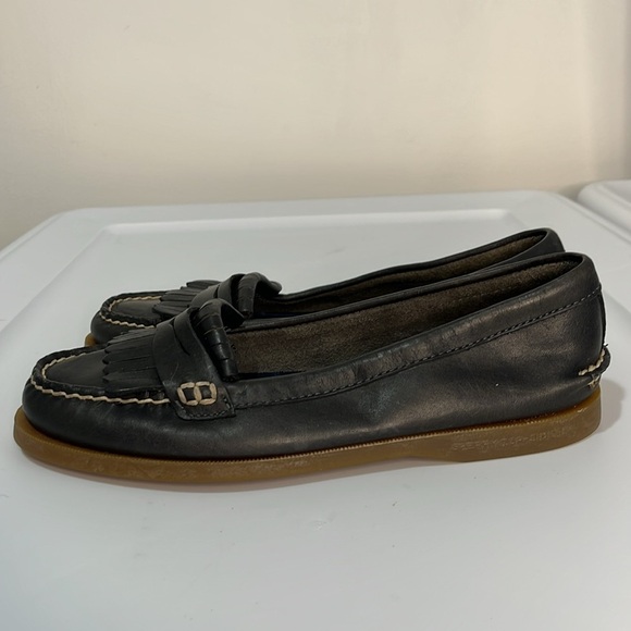 Sperry Women's Leather Penny Loafers Charcoal Black Size 8 Top Sider Preppy Lux - Picture 6 of 15